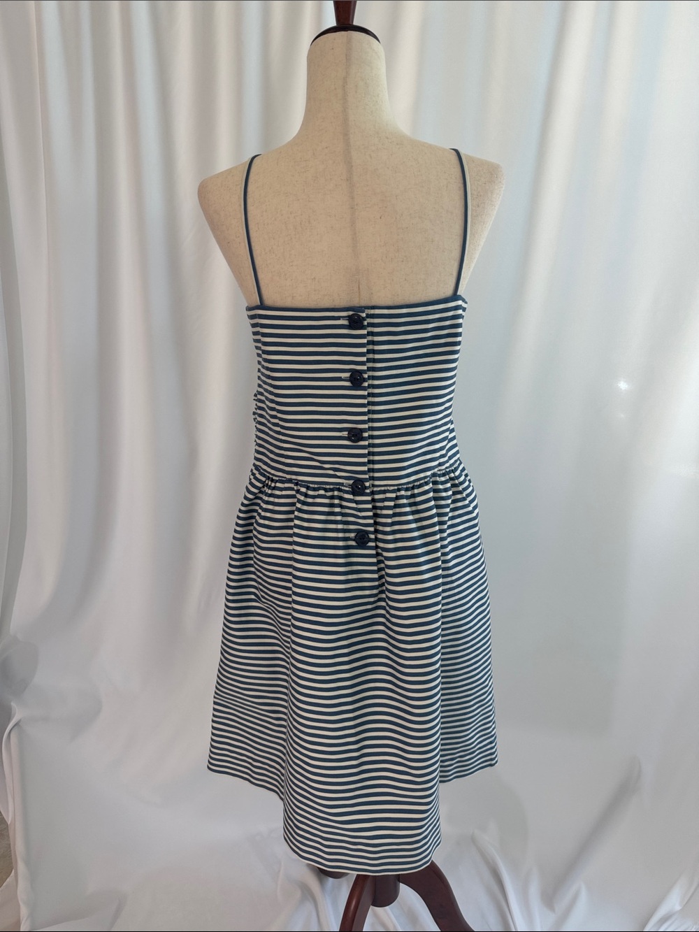 Polo Ralph Lauren Blue & White Striped Spaghetti Strap Nautical Dress Sz 14, NWT - Picture 4 of 10